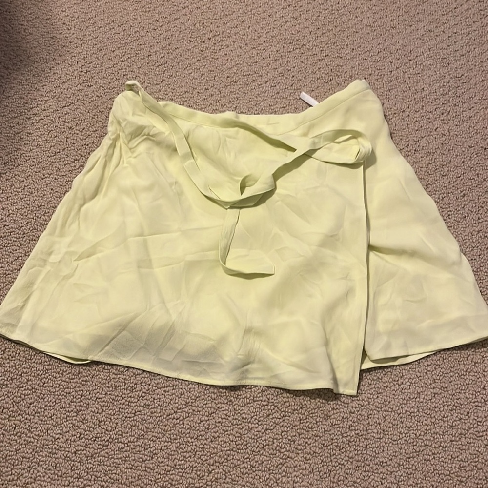 Sunday Best Light Yellow Mini Wrap Skirt